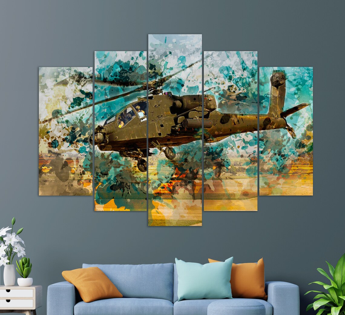 AH-64D Apache Longbow, Military Helicopter Art Print - Image 3