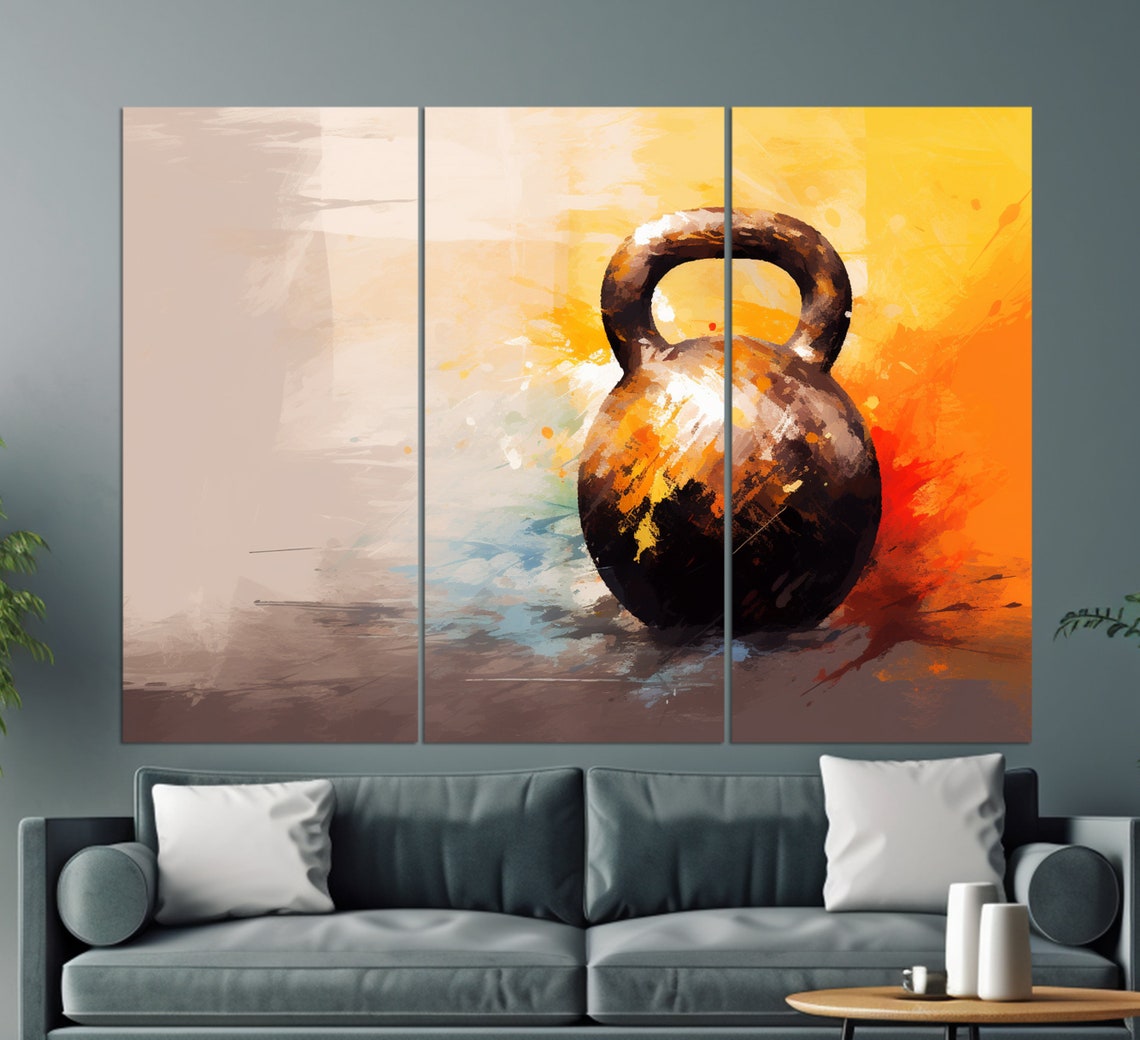 Kettlebell Art Print, Gym Wall Decor - Image 2