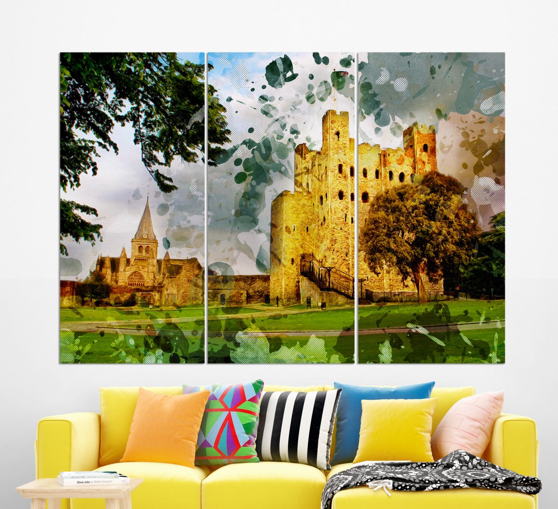 Rochester Castle Print Rochester Wall Art Rochester Painting England - Image 3