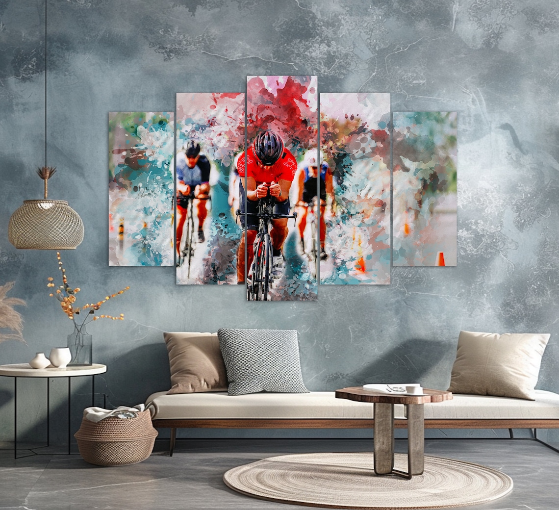 Abstract Cycling Art Print, Gift for Cyclists - Image 2