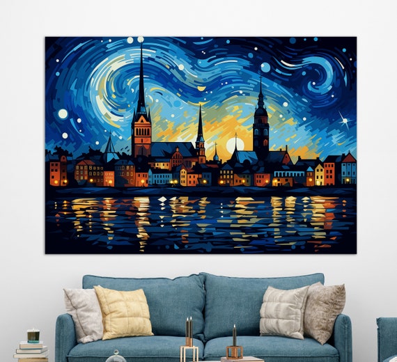 Riga Van Gogh Style Abstract Painting