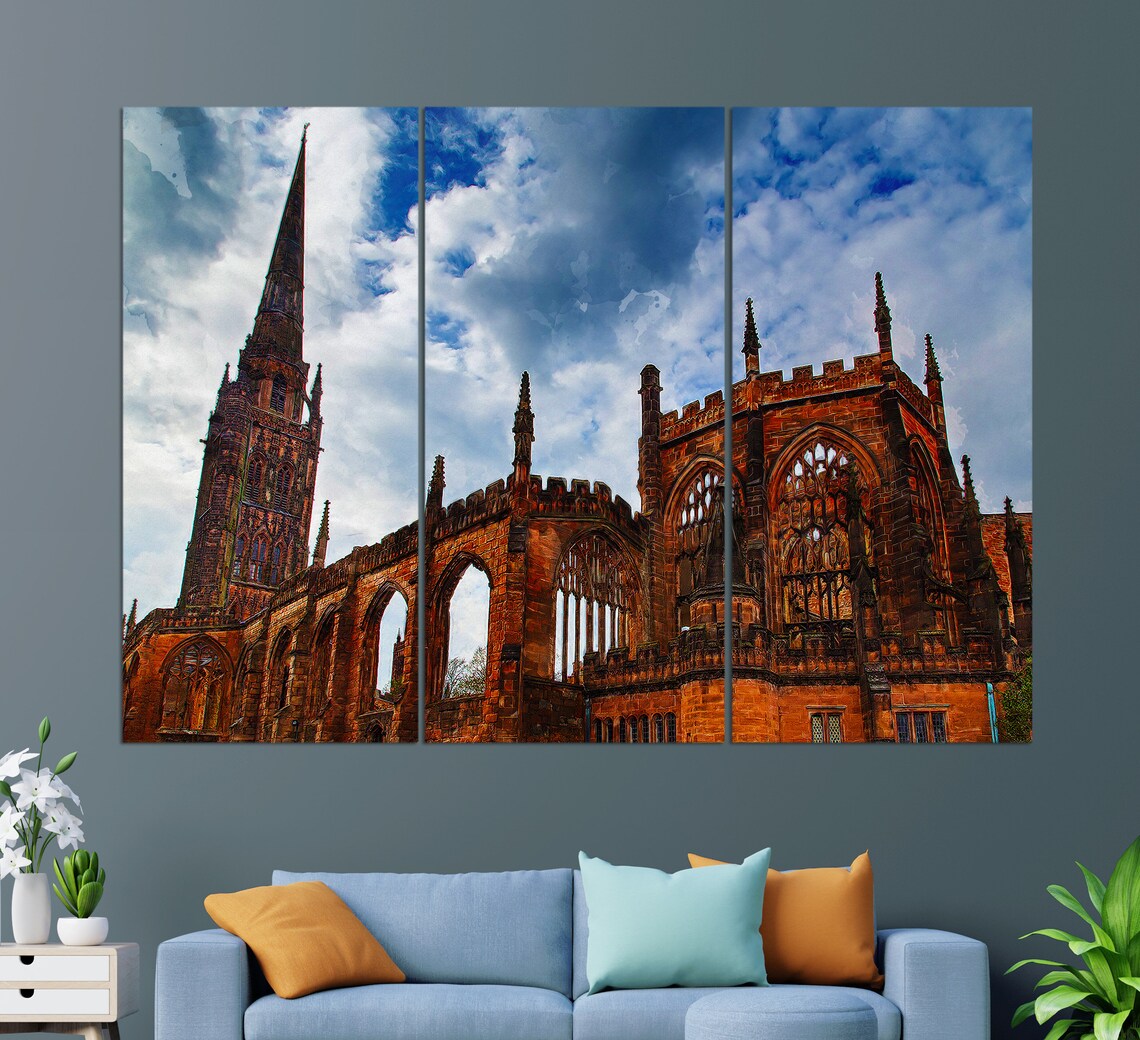 Coventry Cathedral Art Print, England Cathedral - Image 3