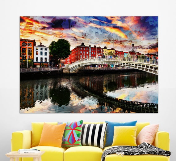 Dublin Travel Poster, Ireland City Wall Art Print