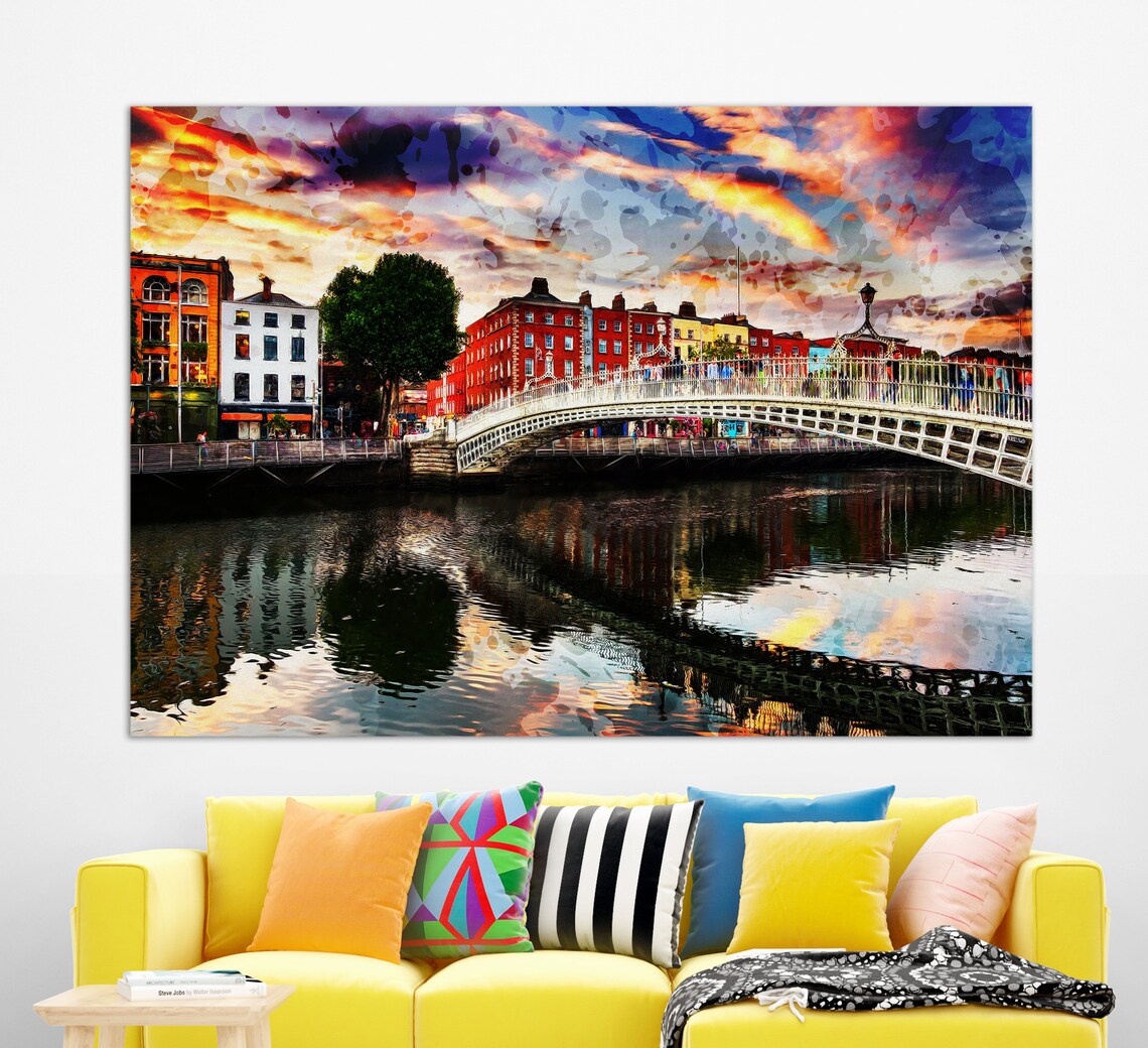 Dublin Travel Poster, Ireland City Wall Art Print