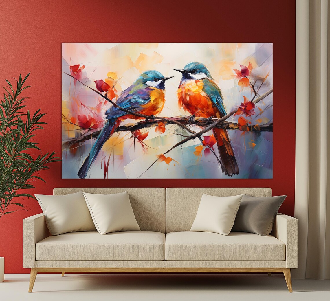 Abstract Birds, Wild Nature Birds Poster Print - Image 3