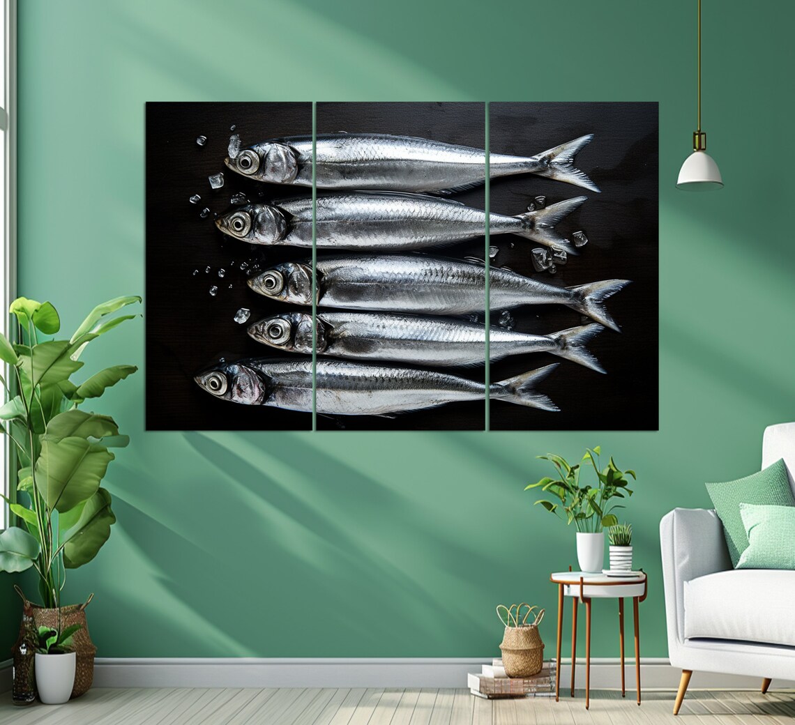 Sardines Print, Fish Shop Kitchen Decor - Image 2