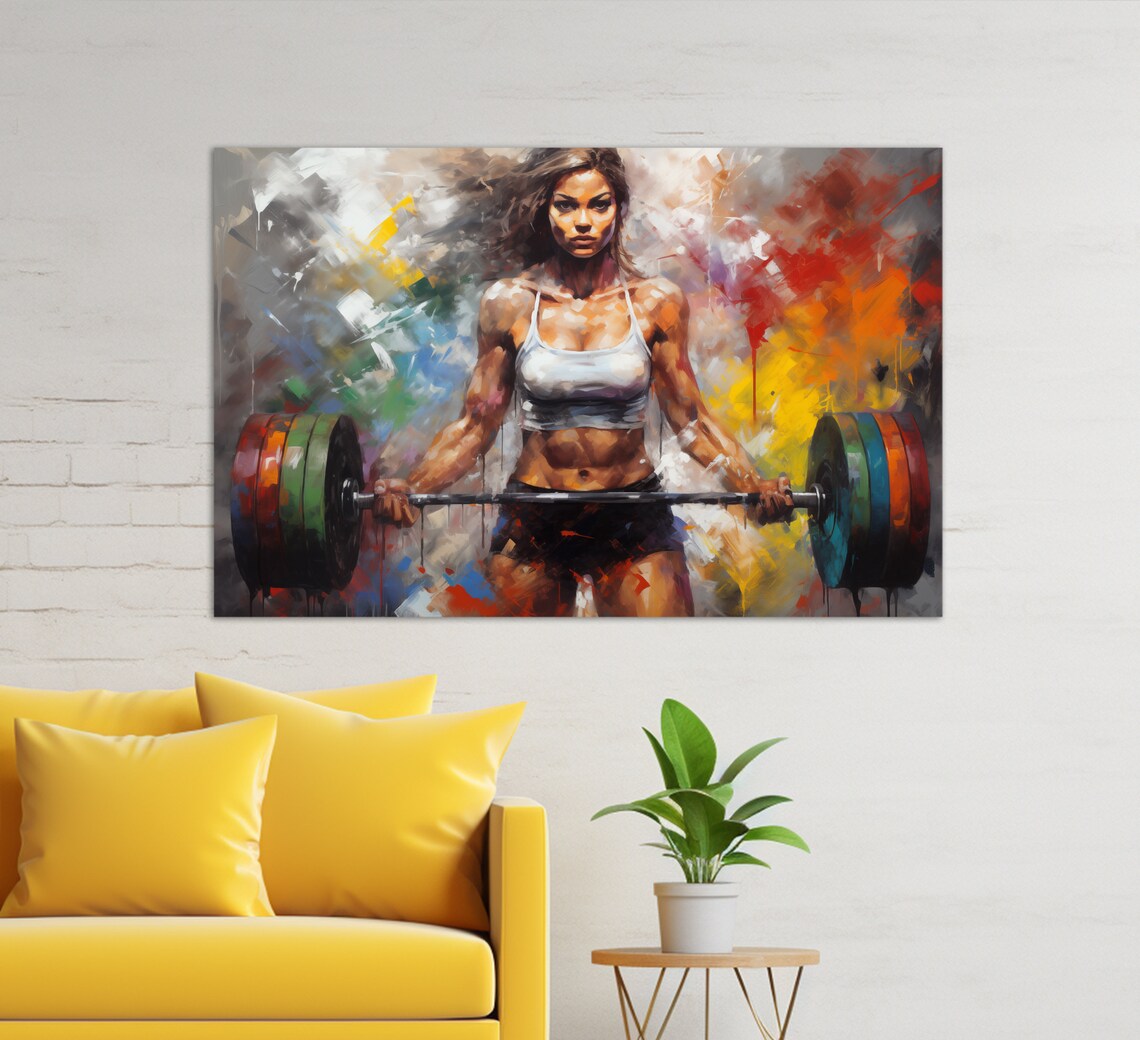 Women Workout Art Print, Gym Motivation for Home Gym - Image 2