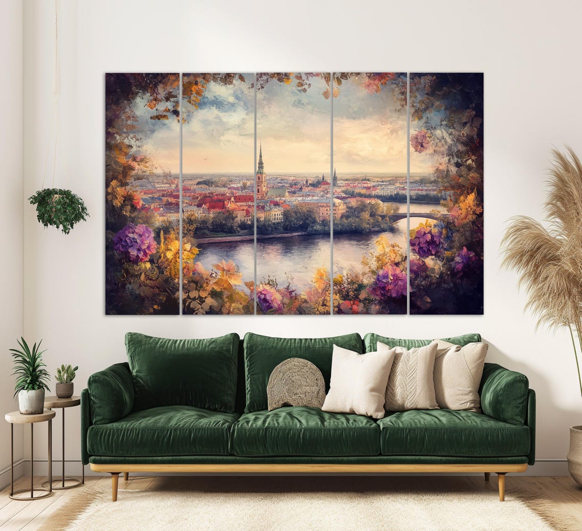 Riga Latvia River Bridge Sunset Flower Frame Old Town Travel Poster - Image 2