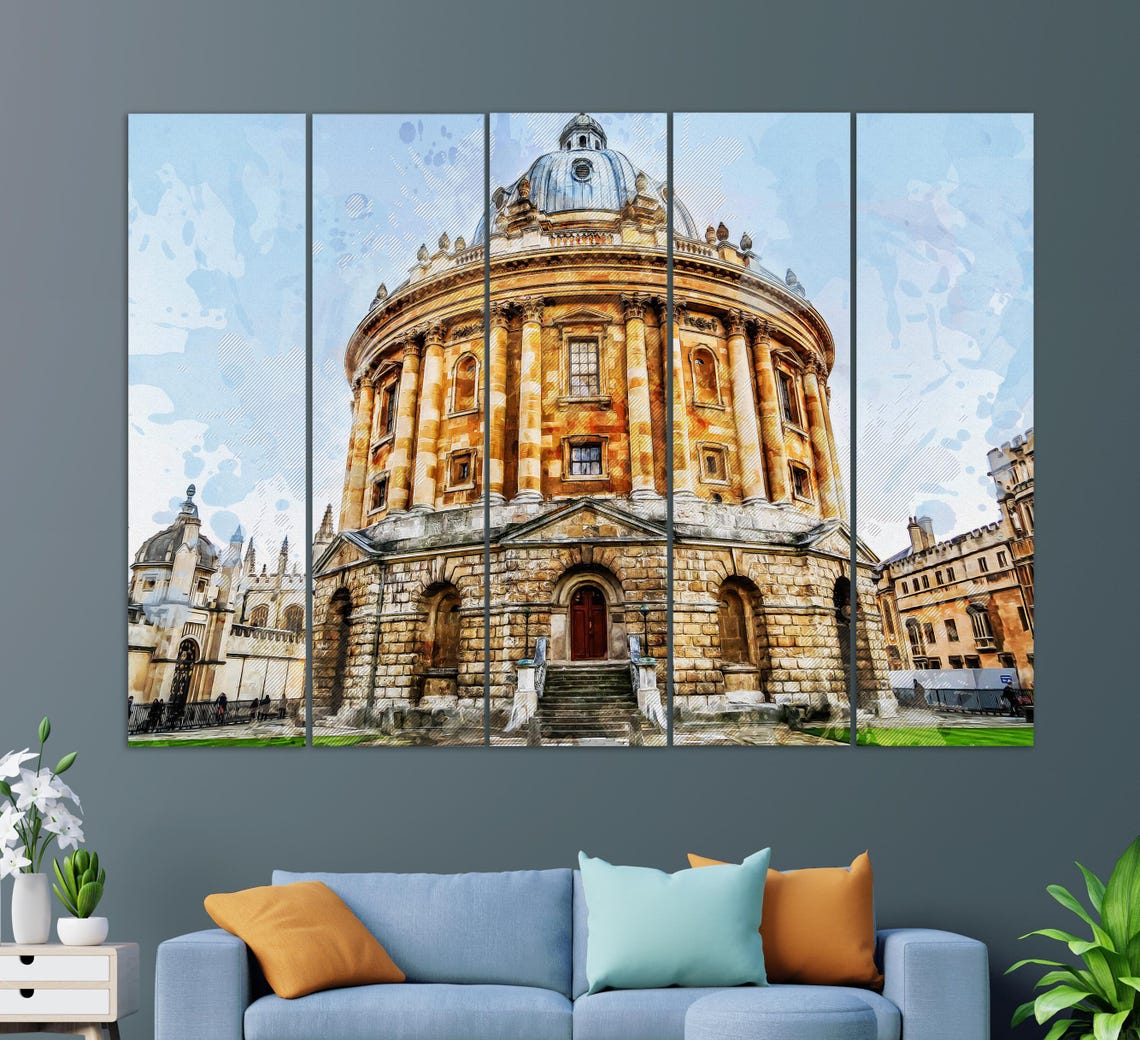Radcliffe Camera Oxford Round Dome Library Watercolor England Poster - Image 3