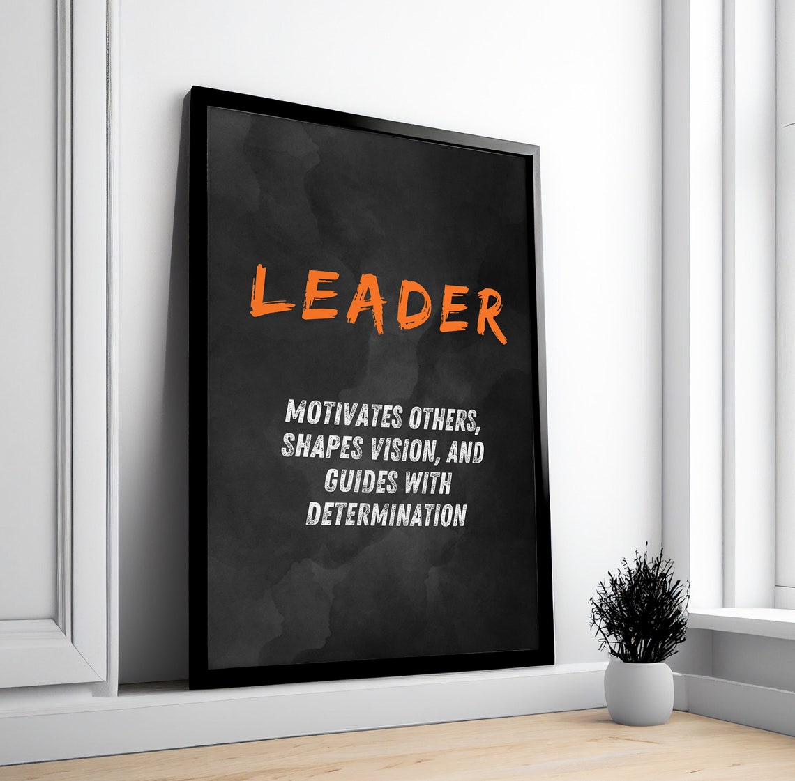Leader Orange Brushstroke Dictionary Definition Motivational Poster
