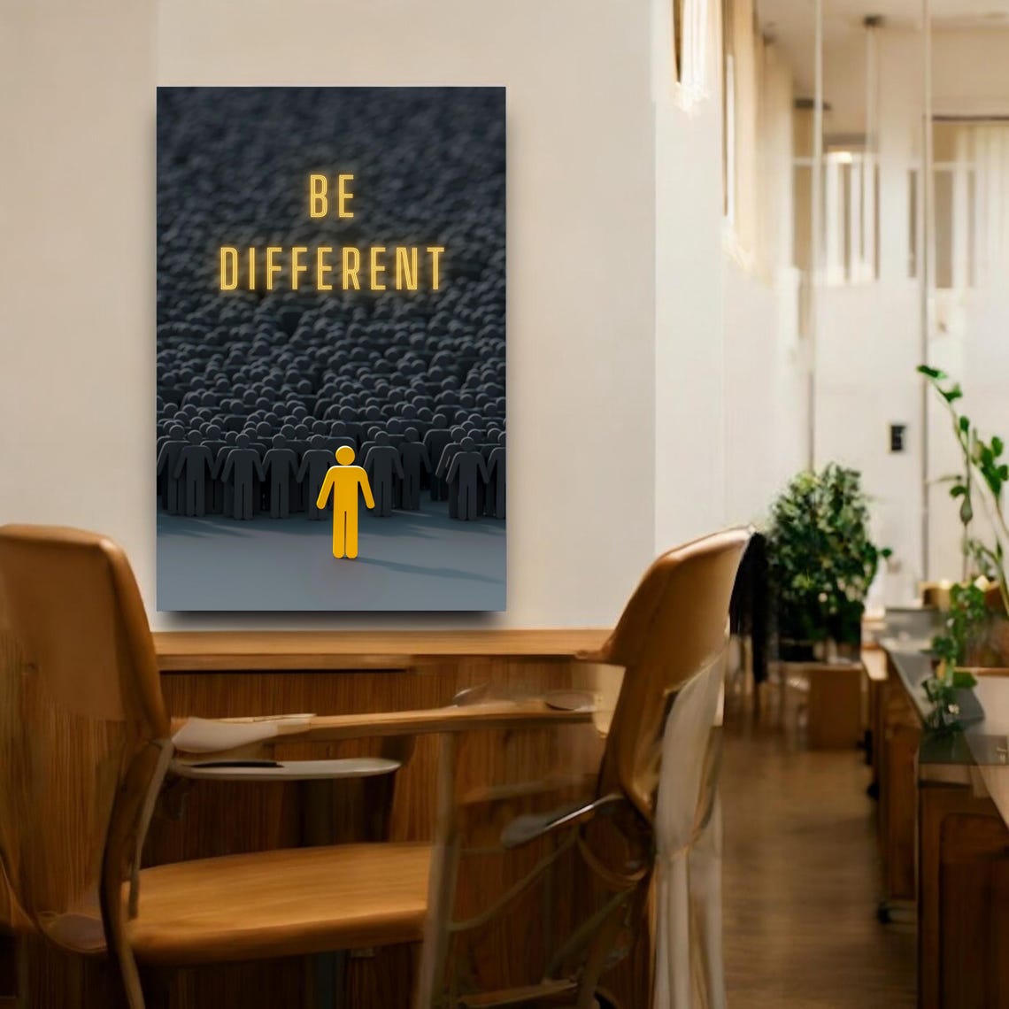 Be Different Gold Quote Crowd Individuality Office Art Poster - Image 4