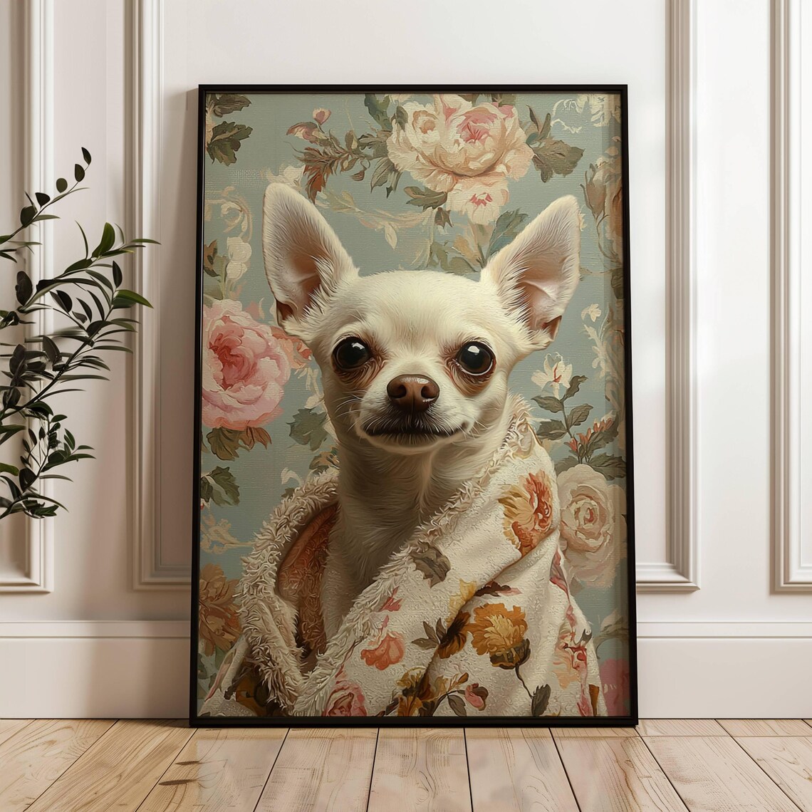 Chihuahua in Bathrobe Bathroom Dog Lover Art Print - Image 4