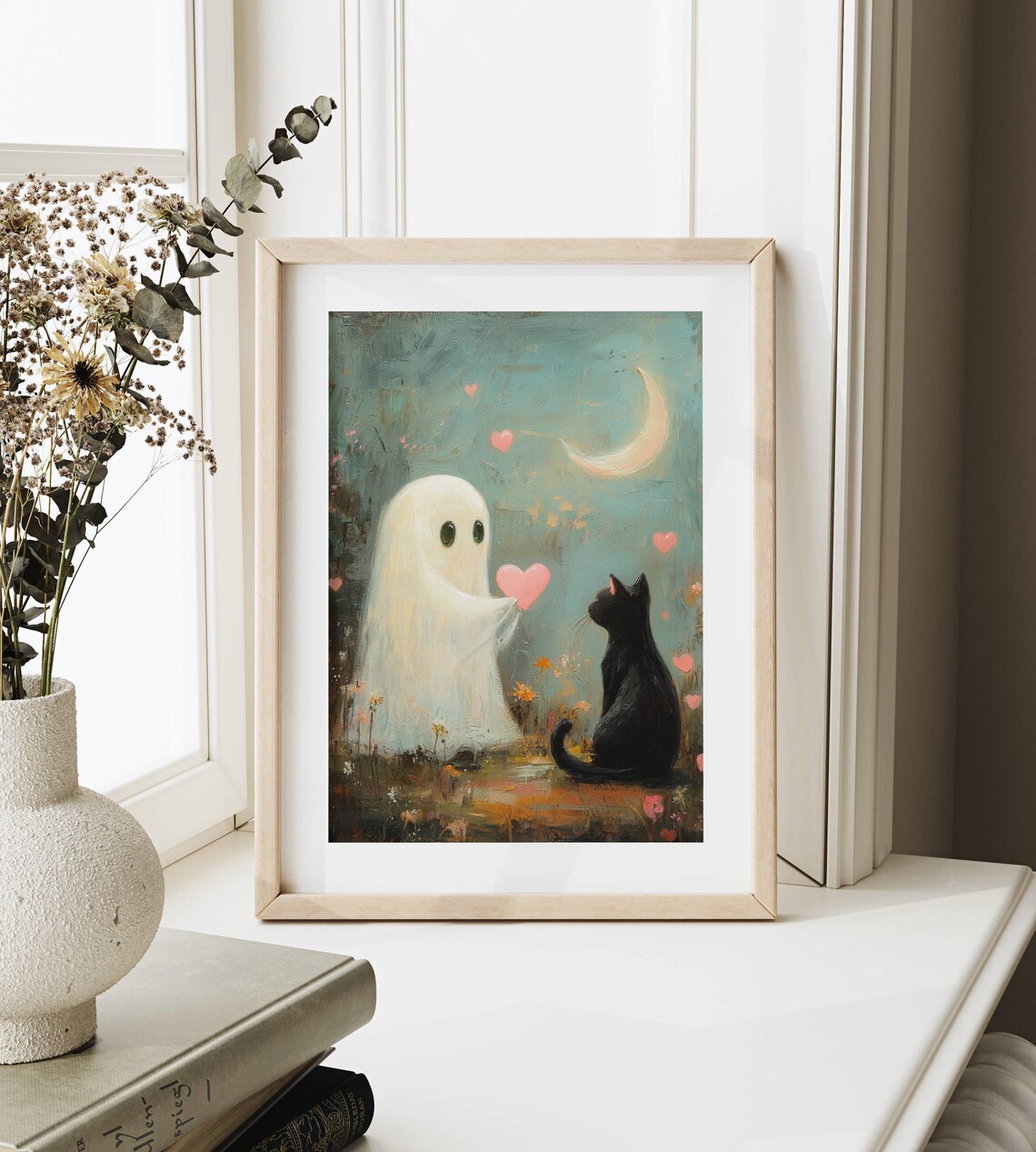 Ghost And Black Cat Valentine, Whimsigoth Poster - Image 3