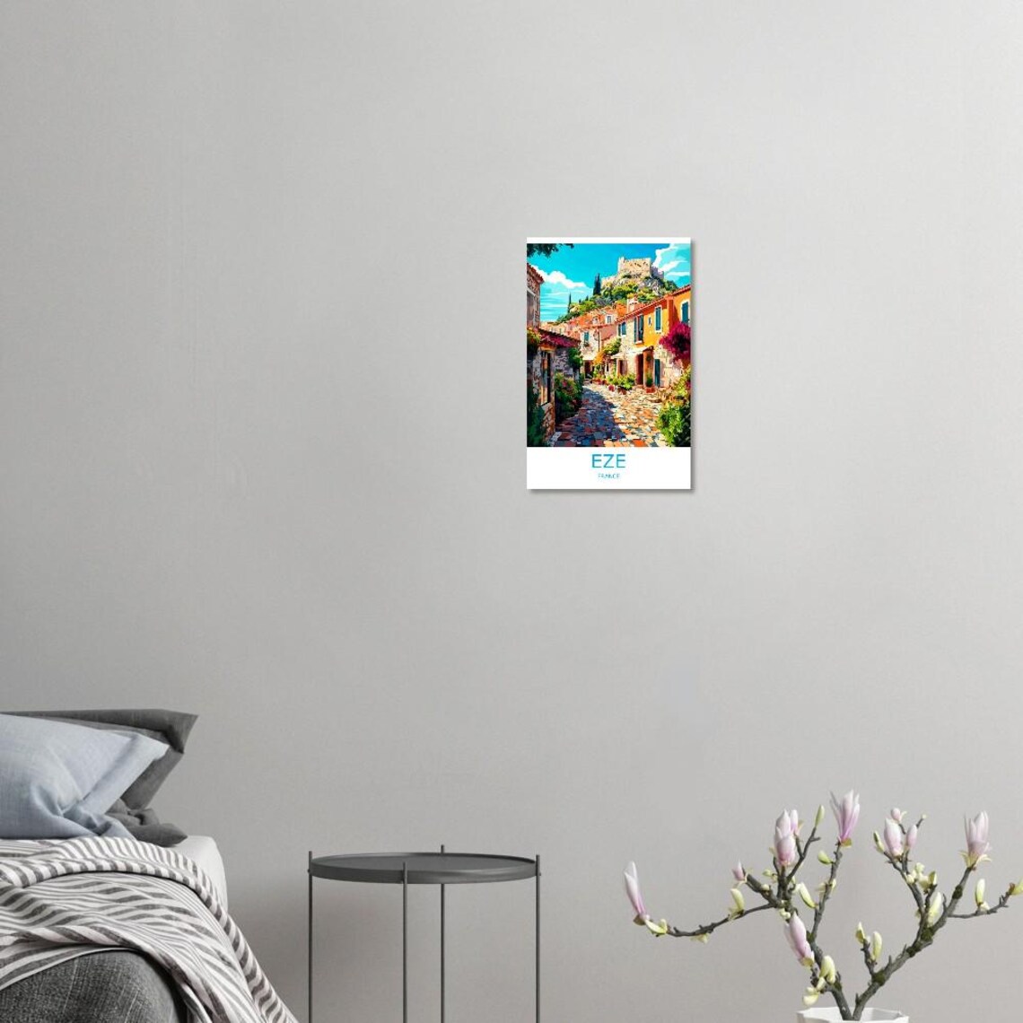 Eze France Medieval Village Castle Hilltop Cobblestone Travel Poster - Image 3