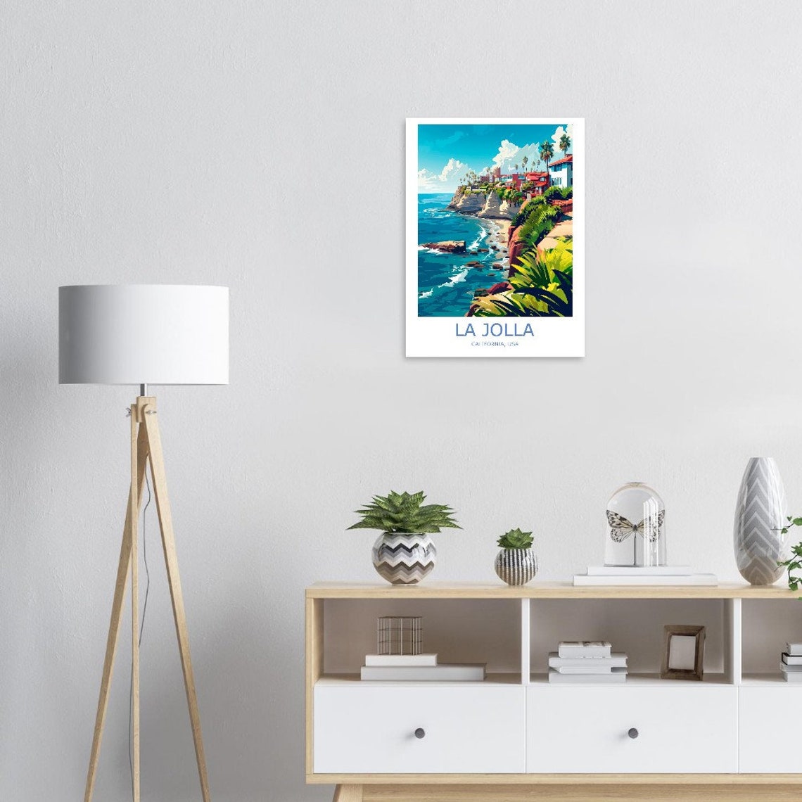 La Jolla California Cliffs And Cove Beach Overlook Travel Poster - Image 3