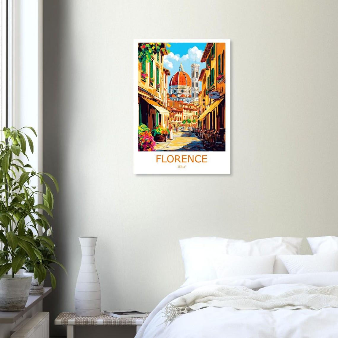 Florence Italy Duomo Cathedral Sunlit Street Scene Travel Poster - Image 3