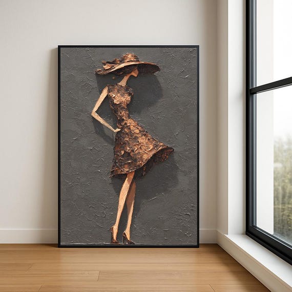 Elegant Lady In Dress Oil Painting Fashion Statement Art Print