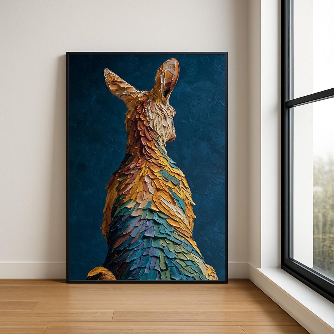 Colorful Rabbit Art Print Animal Wall Decor