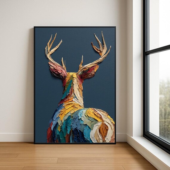 Colorful Deer Wall Art Print High Resolution
