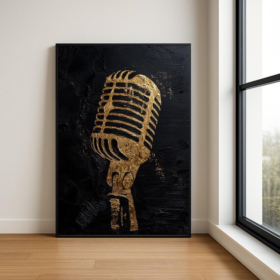 Music Lover Wall Art Print Textured Musician Abstract Oil Painting