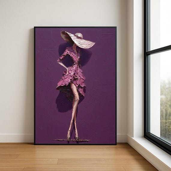 Elegant Lady In Dress Oil Painting Fashion Statement Art Print