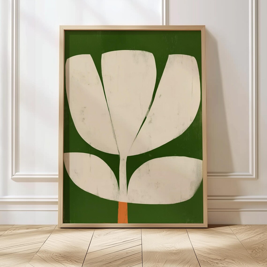 Abstract Tulip Wall Art, Contemporary Botanical Print