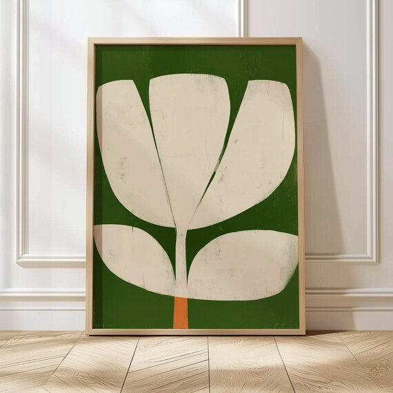 Abstract Tulip Wall Art, Contemporary Botanical Print