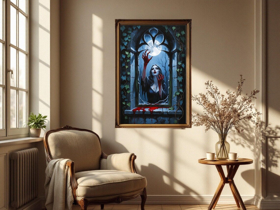 Gothic Vampire Moonlit Fantasy Horror Poster - Image 2