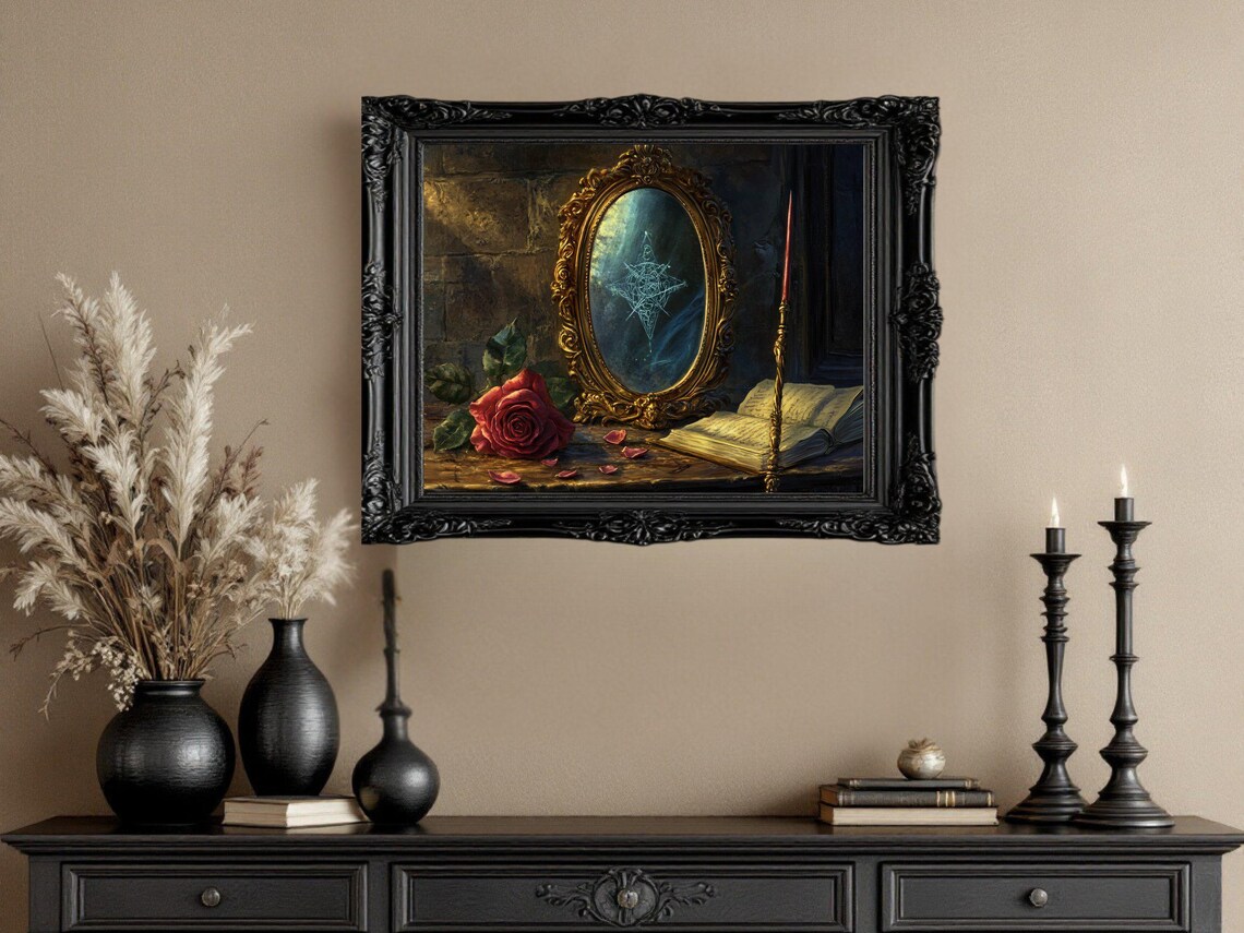Mystic Antique Mirror, Medieval Fantasy Decor - Image 3
