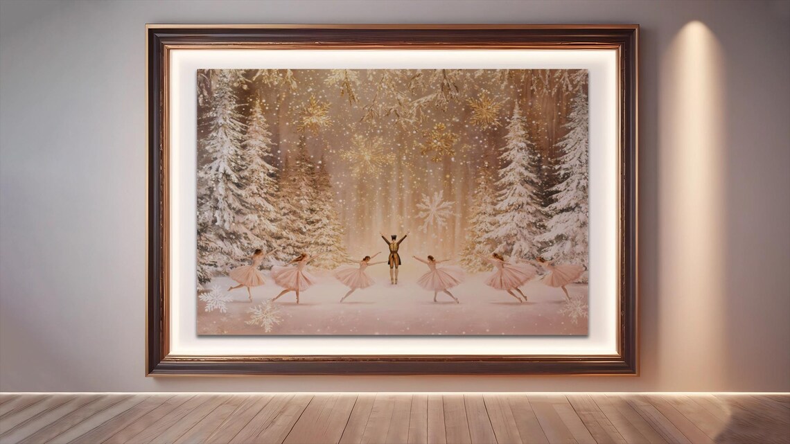 Nutcracker Ballet Winter Scene, Elegant Holiday Decor - Image 2