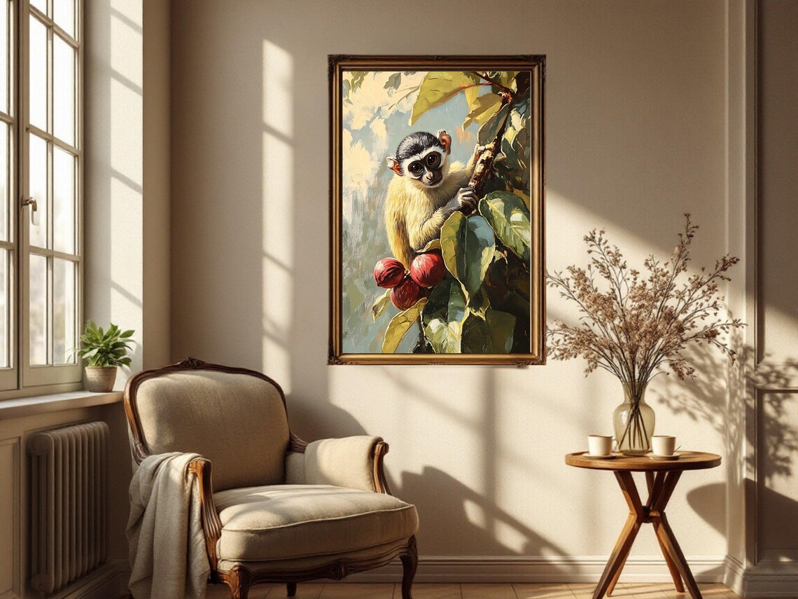 Adorable Monkey Painting, Cute Nursery Decor - Image 2