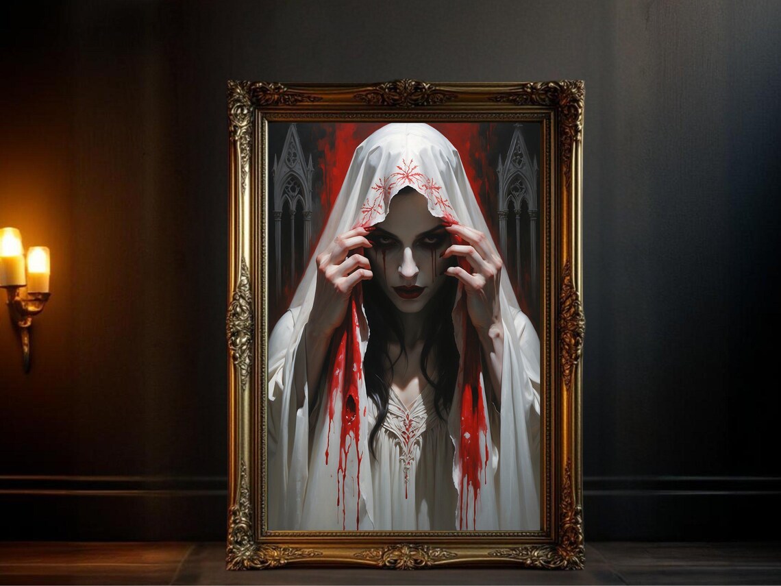 Gothic Horror Bride, Dark Fantasy Art Print