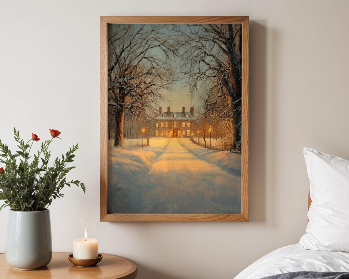 Winter Wonderland Snowy Path, Seasonal Landscape
