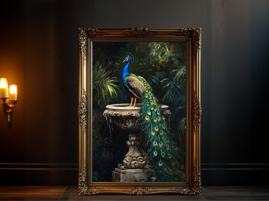 Majestic Peacock Art Print, Elegant Home Decor