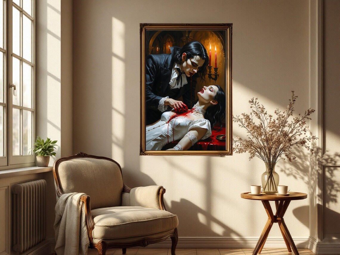 Gothic Vampire Art Print, Dark Fantasy Illustration - Image 2