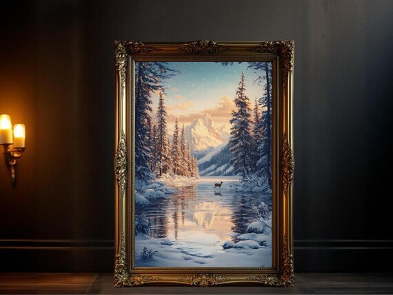 Majestic Winter Landscape, Snow Covered Forest And Mountains