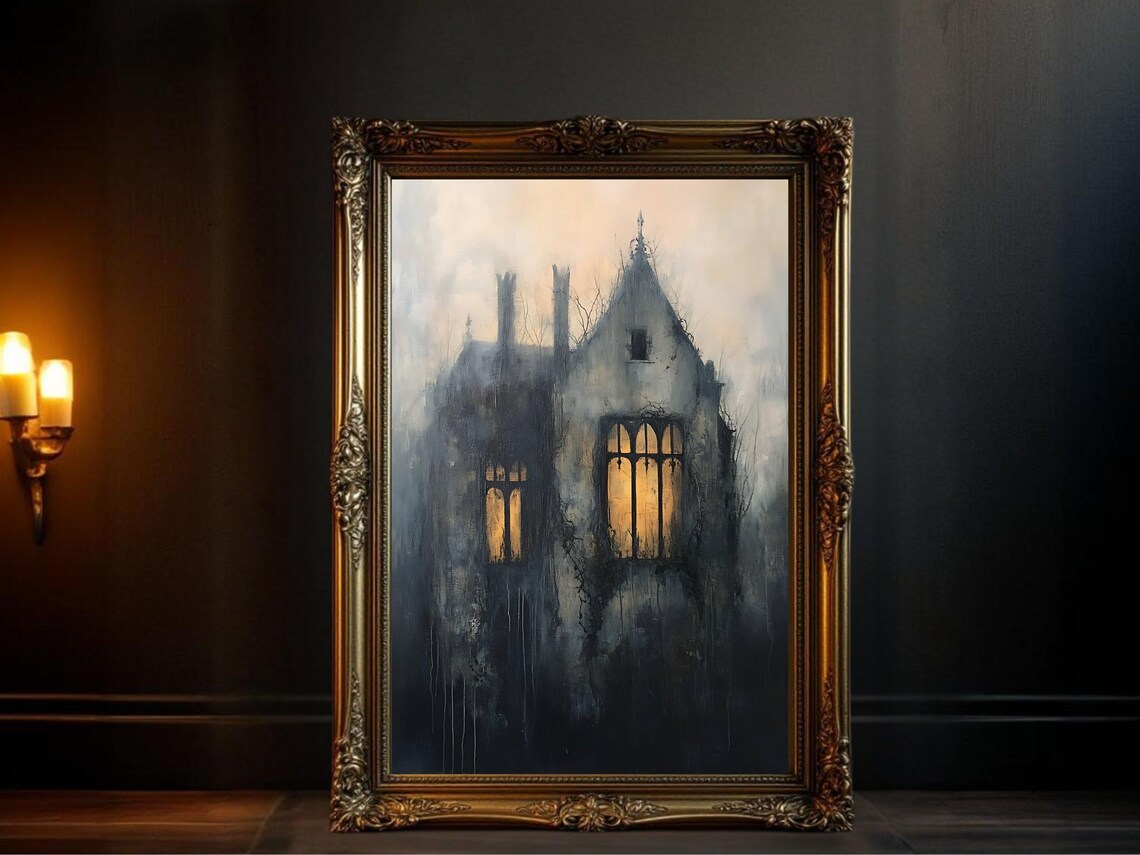 Haunted House Gothic Halloween Decor, Vintage Mansion