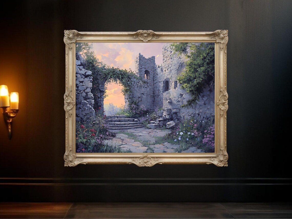Ancient Ruins Vintage Castle Landscape Art Print