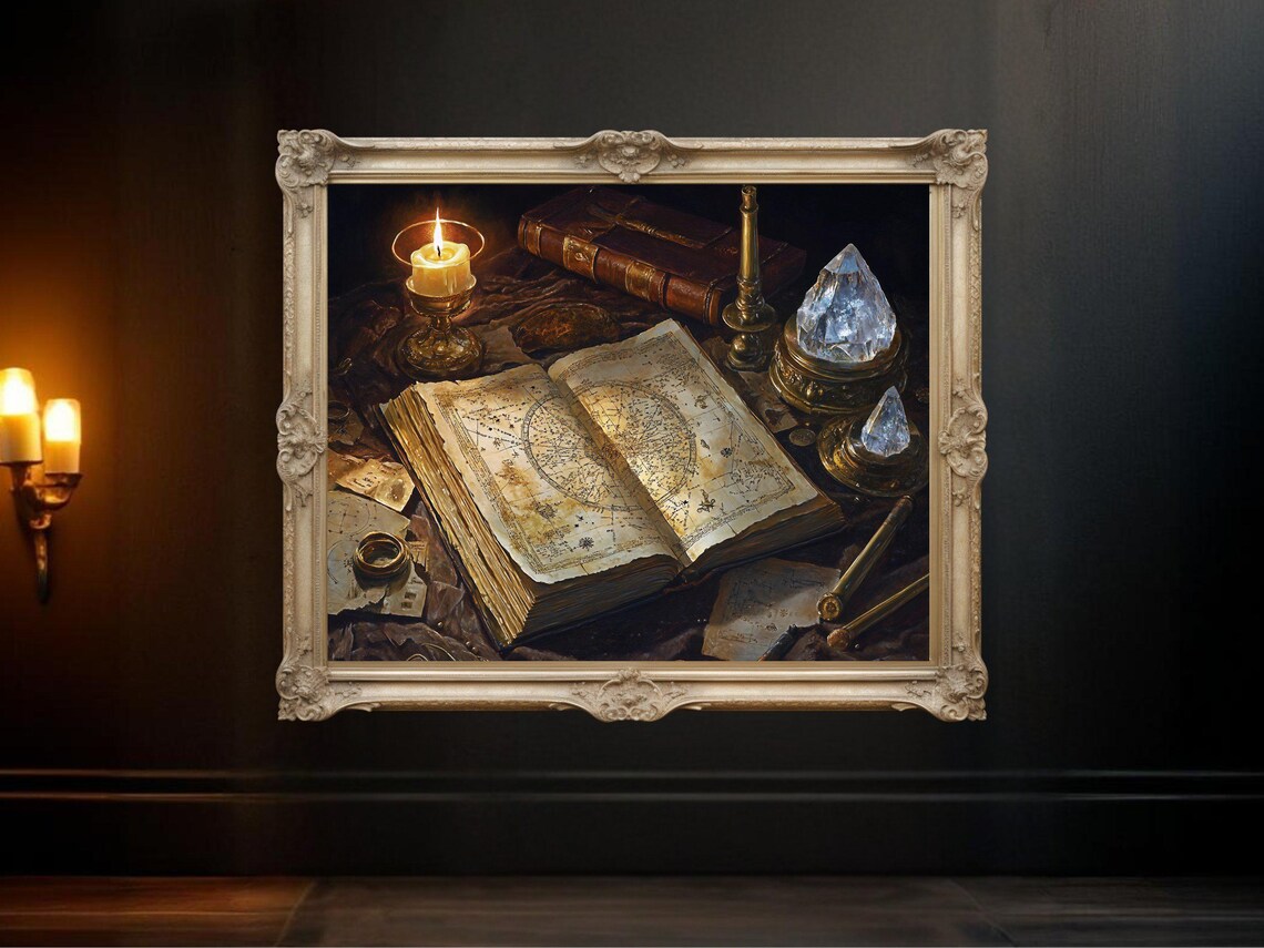 Vintage Map Antique Book, Candlelight Nostalgic Decor