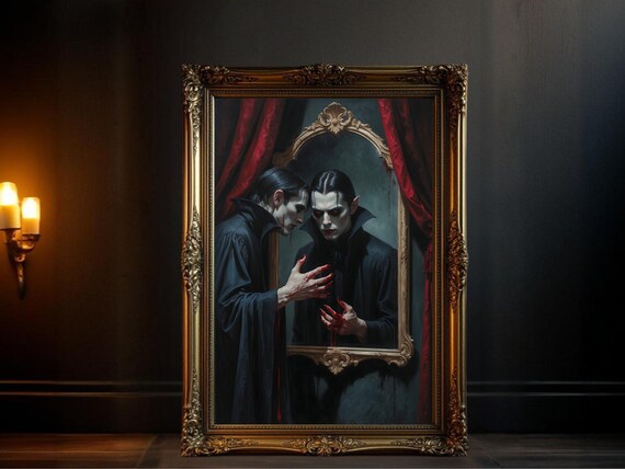 Gothic Vampire Mirror, Creepy Horror Dark Fantasy