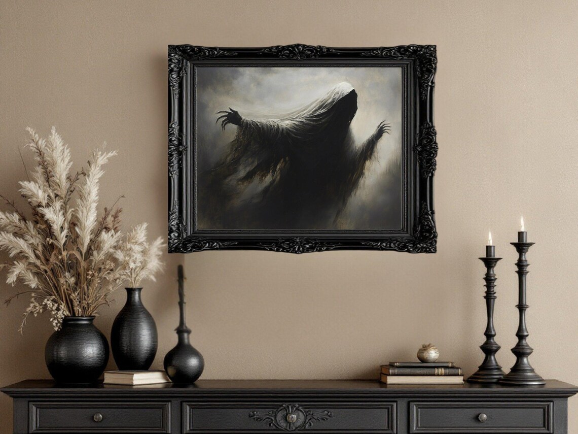 Mysterious Ghostly Phantom Gothic Halloween Poster - Image 3
