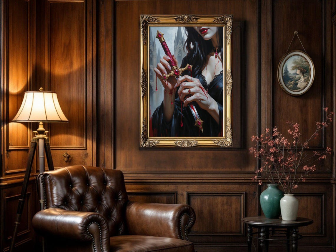 Gothic Vampire Dark Fantasy Art Print - Image 3