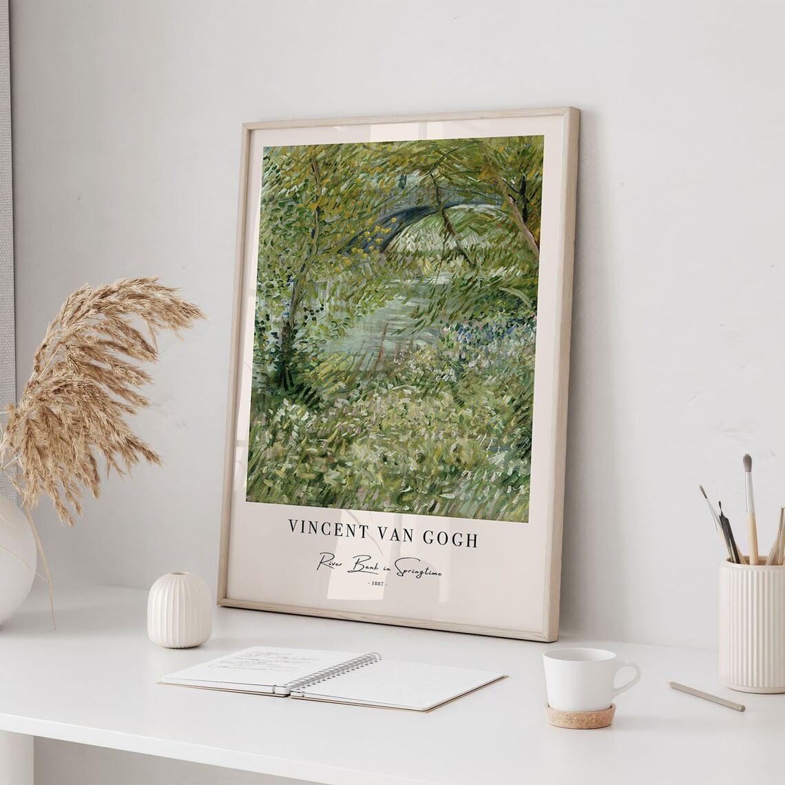 River Bank In Springtime, Van Gogh-Inspired Art Print - Image 3