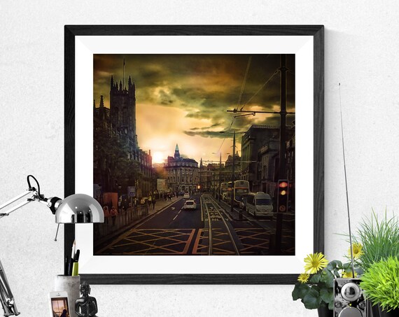 West End City Street At Golden Hour Dramatic Sky Street Photo Poster