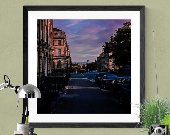 Drummond Place Street At Dusk Purple Sky Urban Photography Poster