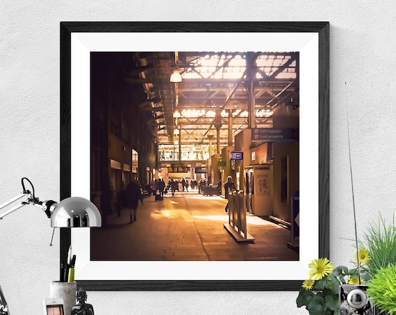 Historic Train Station Concourse Golden Hour Photography Poster