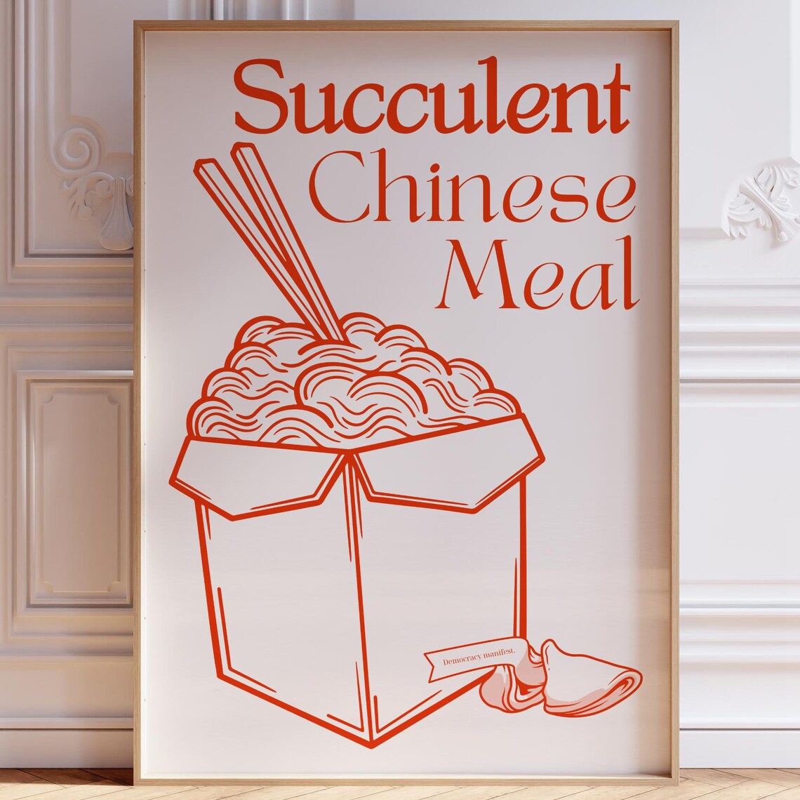 Succulent Chinese Meal Orange Takeout Noodle Funny Meme Poster