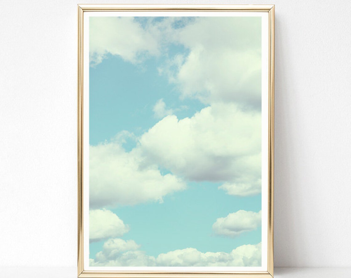 Cloud Print Art, Nursery Wall Decor Poster - Image 2