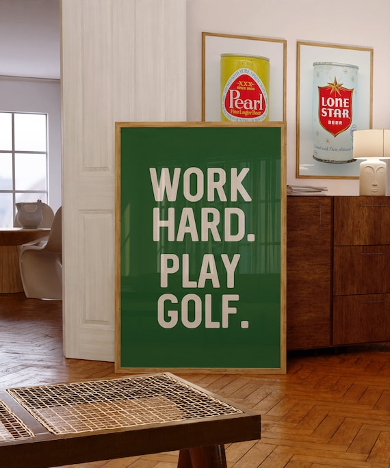 Golf Poster Art Print, Office Wall Decor for Golfers