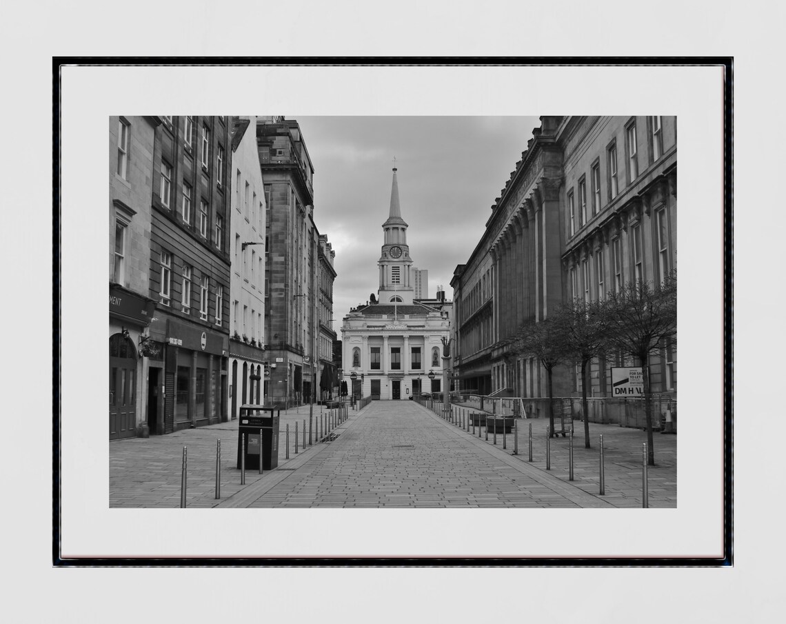 Glasgow Merchant City Black And White Art Print